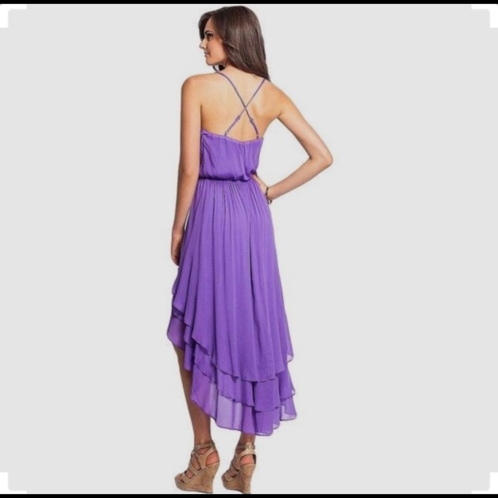 Guess Lavender High/Low Ruffle Dress (size XS)πΉ - Picture 5 of 11